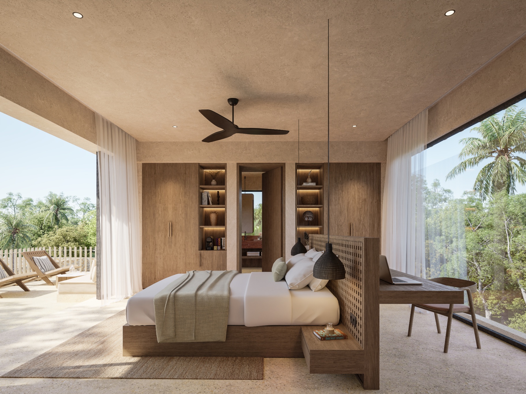 Kahaya villa master bedroom with garden view