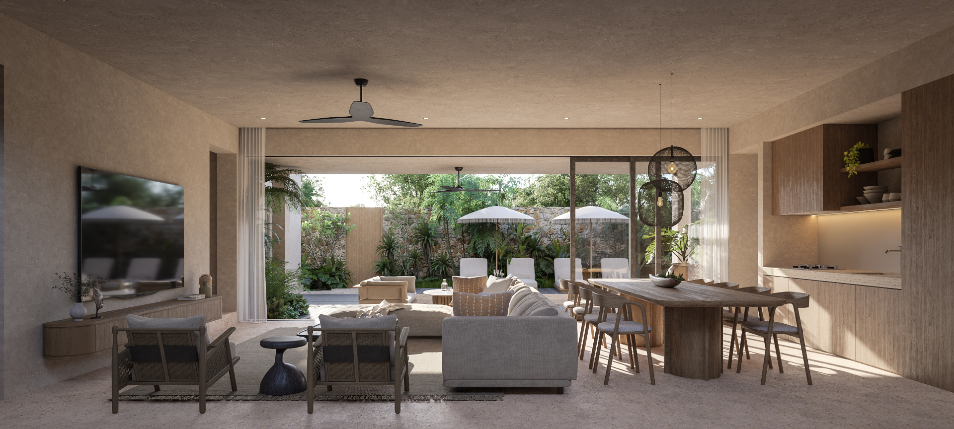 Kahaya villa open-plan living and dining
