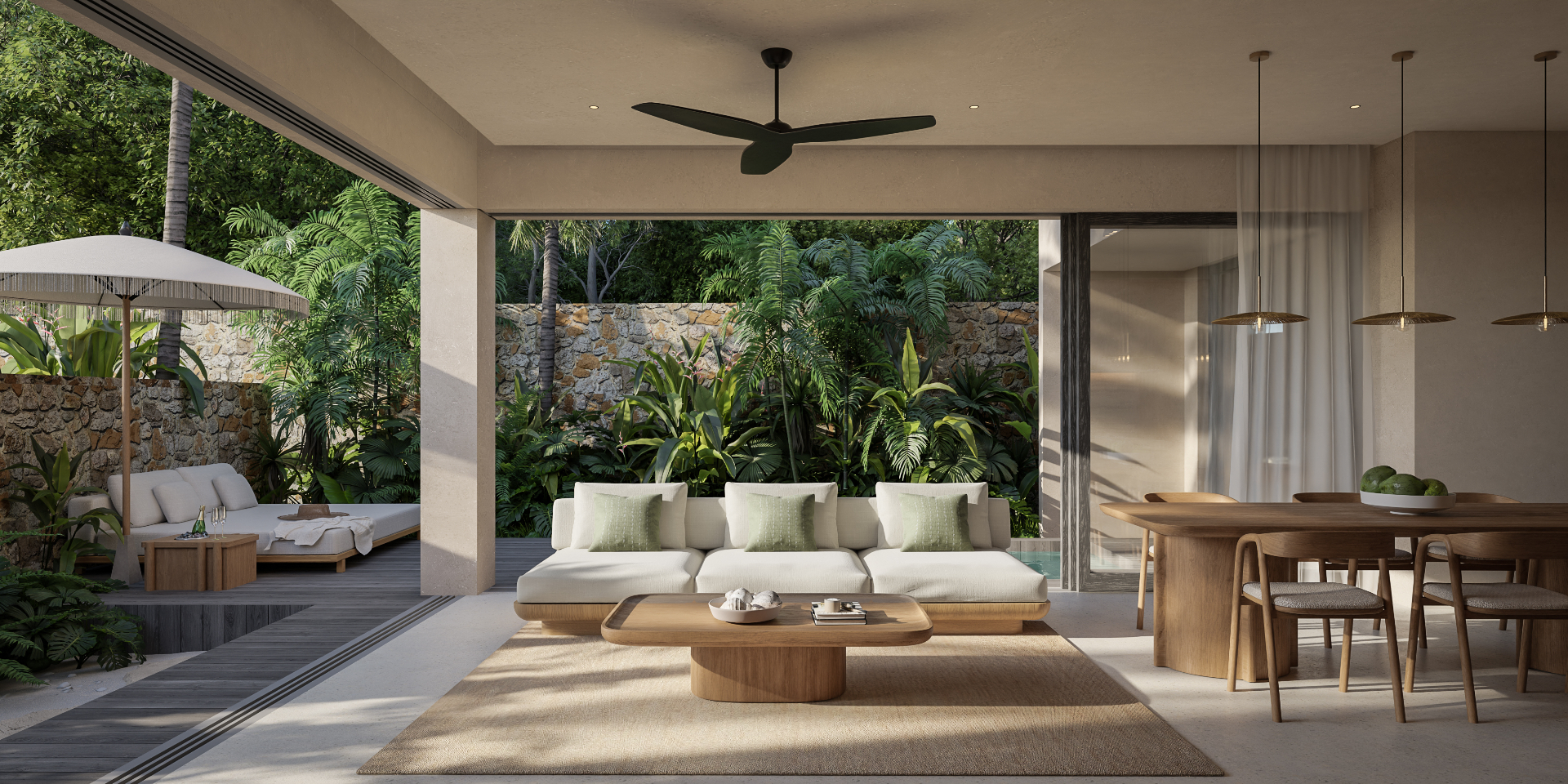 Kahaya villa indoor–outdoor lounge